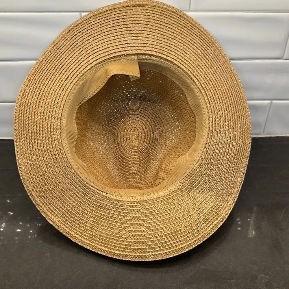 Panama Hats Wide Brim Beach Hat Ladies Straw Sun Hat-NWOT
